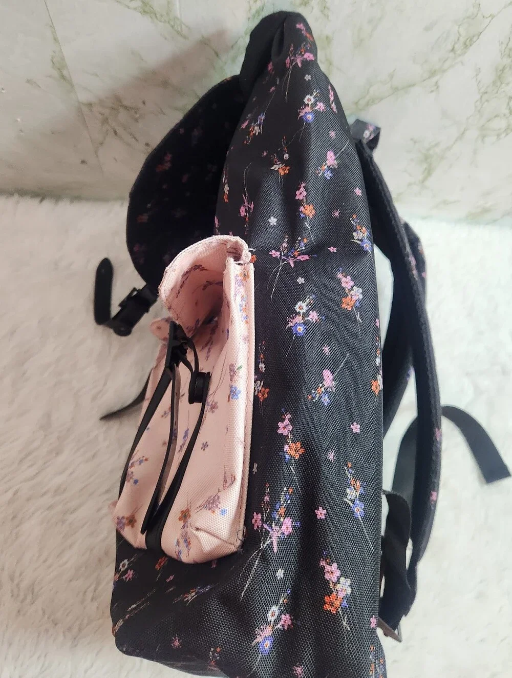 Black and Floral Backpack